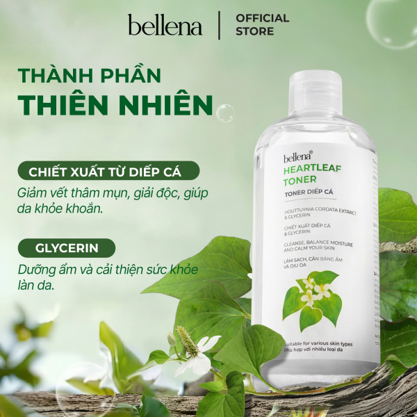 Alternative view of Toner diếp cá cho da dầu mụn nước hoa hồng diếp cá Bellena TC 500ml