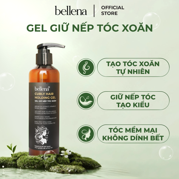 Gel giữ nếp tóc xoăn uốn hippie dưỡng tóc xoăn tạo kiểu tóc Bellena GX1 250ml